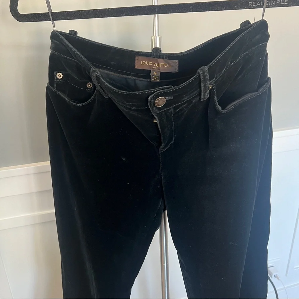 Louis Vuitton Black Velvet Flare Pants - Picture 2 of 16